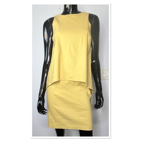 Antonio Melani Julia Dress Yellow Linen Blend Lagenlook Layered-Look Size 2 NWT - Picture 2 of 11